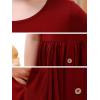 imageGORLYA Girls Modest Simple Button Casual Loose Holiday Long Maxi Dress with Pockets for 414Y KidsWine Red