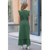 imageGORLYA Girls Sleeveless Ruffle Trim ALine Casual Party Long Maxi Belted Dress with Pockets for 412T Kids GOR1033 1112Y Green