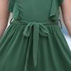 imageGORLYA Girls Sleeveless Ruffle Trim ALine Casual Party Long Maxi Belted Dress with Pockets for 412T Kids GOR1033 1112Y Green
