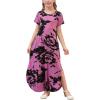 imageGORLYA Girls Modest Elegant Split Curvy Hem Casual Loose Long Maxi Straight Dress with Pockets 414YPurple Print