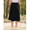 imageGORLYA Girls Boho Paper Bag Elastic Waist Long Swing Casual Vintage Button Front Maxi Skirt for 614YBlack