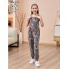 imageGORLYA Girls Casual Sleeveless Strap Backless Jumpsuit Outfits Baggy Harem Overalls Long Pant Jumper Rompers 414TGray Print
