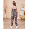 imageGORLYA Girls Casual Sleeveless Strap Backless Jumpsuit Outfits Baggy Harem Overalls Long Pant Jumper Rompers 414TGray Print