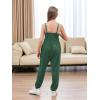 imageGORLYA Girls Casual Sleeveless Strap Backless Jumpsuit Outfits Baggy Harem Overalls Long Pant Jumper Rompers 414TGreen