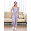 imageGORLYA Girls Casual Sleeveless Strap Backless Jumpsuit Outfits Baggy Harem Overalls Long Pant Jumper Rompers 414TMauve Flower