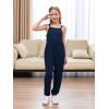 imageGORLYA Girls Casual Sleeveless Strap Backless Jumpsuit Outfits Baggy Harem Overalls Long Pant Jumper Rompers 414TNavy