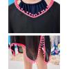 imageGORLYA Girls Casual Tassel Swimwear Cover Ups Bathing Chiffon Coverups Beach Swimsuit Wraps with Pom Pom TrimBlack