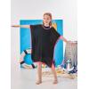 imageGORLYA Girls Casual Tassel Swimwear Cover Ups Bathing Chiffon Coverups Beach Swimsuit Wraps with Pom Pom TrimBlack