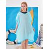 imageGORLYA Girls Casual Tassel Swimwear Cover Ups Bathing Chiffon Coverups Beach Swimsuit Wraps with Pom Pom TrimLight Blue