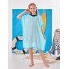 imageGORLYA Girls Casual Tassel Swimwear Cover Ups Bathing Chiffon Coverups Beach Swimsuit Wraps with Pom Pom TrimLight Blue