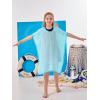 imageGORLYA Girls Casual Tassel Swimwear Cover Ups Bathing Chiffon Coverups Beach Swimsuit Wraps with Pom Pom TrimLight Blue