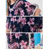 imageGORLYA Girls Casual Tassel Swimwear Cover Ups Bathing Chiffon Coverups Beach Swimsuit Wraps with Pom Pom TrimNavy Print