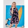 imageGORLYA Girls Casual Tassel Swimwear Cover Ups Bathing Chiffon Coverups Beach Swimsuit Wraps with Pom Pom TrimNavy Print