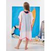 imageGORLYA Girls Casual Tassel Swimwear Cover Ups Bathing Chiffon Coverups Beach Swimsuit Wraps with Pom Pom TrimWhite