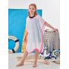 imageGORLYA Girls Casual Tassel Swimwear Cover Ups Bathing Chiffon Coverups Beach Swimsuit Wraps with Pom Pom TrimWhite