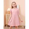 imageGORLYA Girls Cut Shoulder Split Sleeve Tie Knot Cuff Casual ALine Shift Midi Dress with Pockets 414YPink