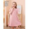 imageGORLYA Girls Cut Shoulder Split Sleeve Tie Knot Cuff Casual ALine Shift Midi Dress with Pockets 414YPink