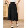 imageGORLYA Girls Holiday Casual Asymmetrical Tiered Ruffle Hem Long Swing Boho Fancy Maxi Skirt 614YBlack