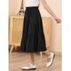 imageGORLYA Girls Holiday Casual Asymmetrical Tiered Ruffle Hem Long Swing Boho Fancy Maxi Skirt 614YBlack