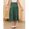 imageGORLYA Girls Holiday Casual Asymmetrical Tiered Ruffle Hem Long Swing Boho Fancy Maxi Skirt 614YGreen