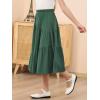 imageGORLYA Girls Holiday Casual Asymmetrical Tiered Ruffle Hem Long Swing Boho Fancy Maxi Skirt 614YGreen