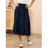 imageGORLYA Girls Holiday Casual Asymmetrical Tiered Ruffle Hem Long Swing Boho Fancy Maxi Skirt 614YNavy