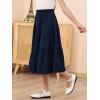 imageGORLYA Girls Holiday Casual Asymmetrical Tiered Ruffle Hem Long Swing Boho Fancy Maxi Skirt 614YNavy