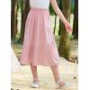 imageGORLYA Girls Holiday Casual Asymmetrical Tiered Ruffle Hem Long Swing Boho Fancy Maxi Skirt 614YPink