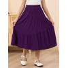 imageGORLYA Girls Holiday Casual Asymmetrical Tiered Ruffle Hem Long Swing Boho Fancy Maxi Skirt 614YPurple