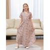 imageGORLYA Girls Modest Faux Wrap Elegant Curvy Split Cheongsam Style Long Maxi Dress with Pockets 414Y