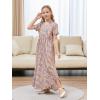 imageGORLYA Girls Modest Faux Wrap Elegant Curvy Split Cheongsam Style Long Maxi Dress with Pockets 414Y