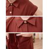 imageGORLYA Girls Peter Pan Collar Linen Casual Jumpsuit Outfits Button Belted Wide Leg Pant Jumper Rompers 414T