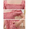 imageGORLYA Girls Puff Sleeve Casual Button Shirred Jumpsuit Outfits Straight Wide Leg Pant Jumper Rompers 414TPink Flower
