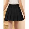 imageGORLYA Girls School Uniform Woven High Waist Button Front Skater Tennis Pleated Hem Short Skirt 614YBlack