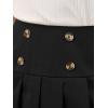 imageGORLYA Girls School Uniform Woven High Waist Button Front Skater Tennis Pleated Hem Short Skirt 614YBlack