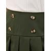 imageGORLYA Girls School Uniform Woven High Waist Button Front Skater Tennis Pleated Hem Short Skirt 614YGreen