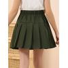 imageGORLYA Girls School Uniform Woven High Waist Button Front Skater Tennis Pleated Hem Short Skirt 614YGreen