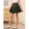 imageGORLYA Girls School Uniform Woven High Waist Button Front Skater Tennis Pleated Hem Short Skirt 614YGreen