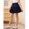 imageGORLYA Girls School Uniform Woven High Waist Button Front Skater Tennis Pleated Hem Short Skirt 614YNavy