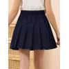 imageGORLYA Girls School Uniform Woven High Waist Button Front Skater Tennis Pleated Hem Short Skirt 614YNavy