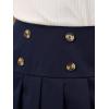 imageGORLYA Girls School Uniform Woven High Waist Button Front Skater Tennis Pleated Hem Short Skirt 614YNavy
