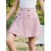 imageGORLYA Girls School Uniform Woven High Waist Button Front Skater Tennis Pleated Hem Short Skirt 614YPink