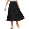 imageGORLYA Girls Holiday Casual Asymmetrical Tiered Ruffle Hem Long Swing Boho Fancy Maxi Skirt 614YBlack