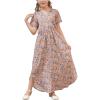 imageGORLYA Girls Modest Faux Wrap Elegant Curvy Split Cheongsam Style Long Maxi Dress with Pockets 414Y