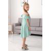 imageGORLYA Girls Cold Shoulder Flounce Trim Elegant Casual Formal Dress with Pockets for 414T KidsMint Green