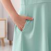 imageGORLYA Girls Cold Shoulder Flounce Trim Elegant Casual Formal Dress with Pockets for 414T KidsMint Green
