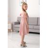 imageGORLYA Girls Cold Shoulder Flounce Trim Elegant Casual Formal Dress with Pockets for 414T KidsPink
