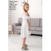 imageGORLYA Girls Cold Shoulder Flounce Trim Elegant Casual Formal Dress with Pockets for 414T KidsWhite