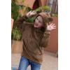 imageGORLYA Girls Long Sleeve Casual Cute Teddy Bear Hooded Sweatshirt Plush Pullover Tops for 414TBrown