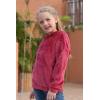 imageGORLYA Girls Long Sleeve Casual Cute Teddy Bear Hooded Sweatshirt Plush Pullover Tops for 414TWine Red